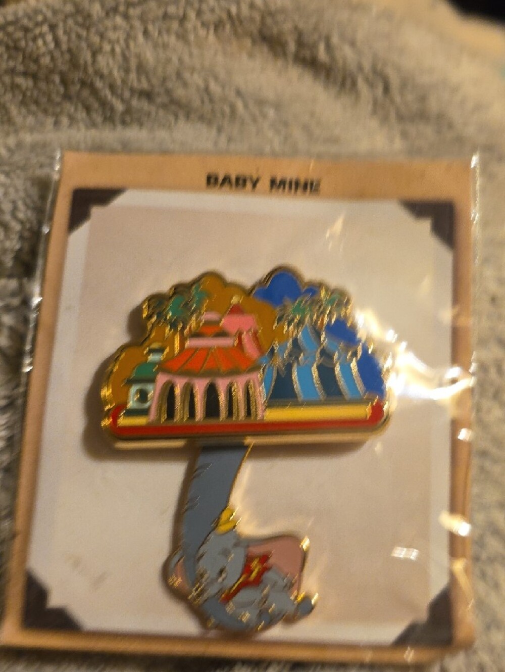 Vintage Disney Limited Edition Dumbo Enamel Pin with Colorful Carousel Design - Picture 3 of 4